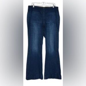 INC International Concepts Pull-On Flare Jeans Size 12 / 31 Curvy Dark Blue